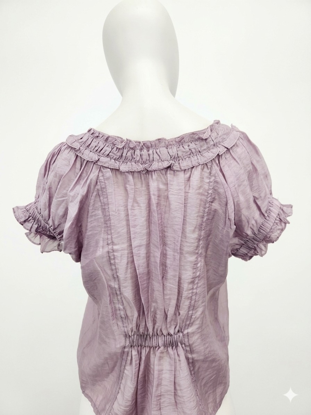 Pilcro Lavender Ruffle-Front Button Blouse - Picture 2 of 4